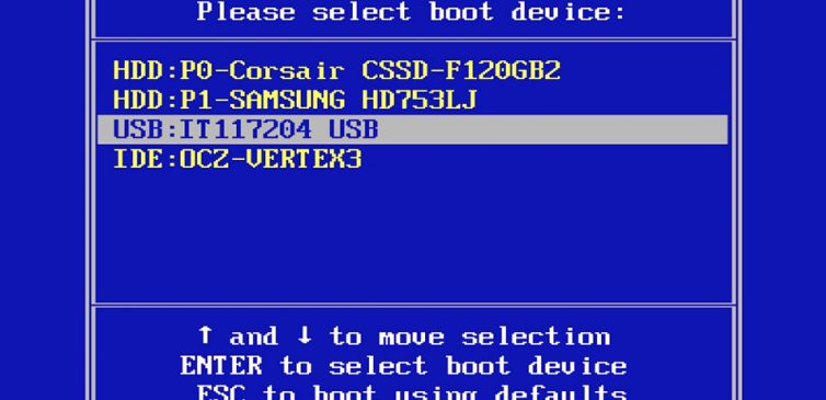 Как boot menu поменять диск загрузки