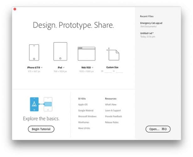 free adobe xd templates