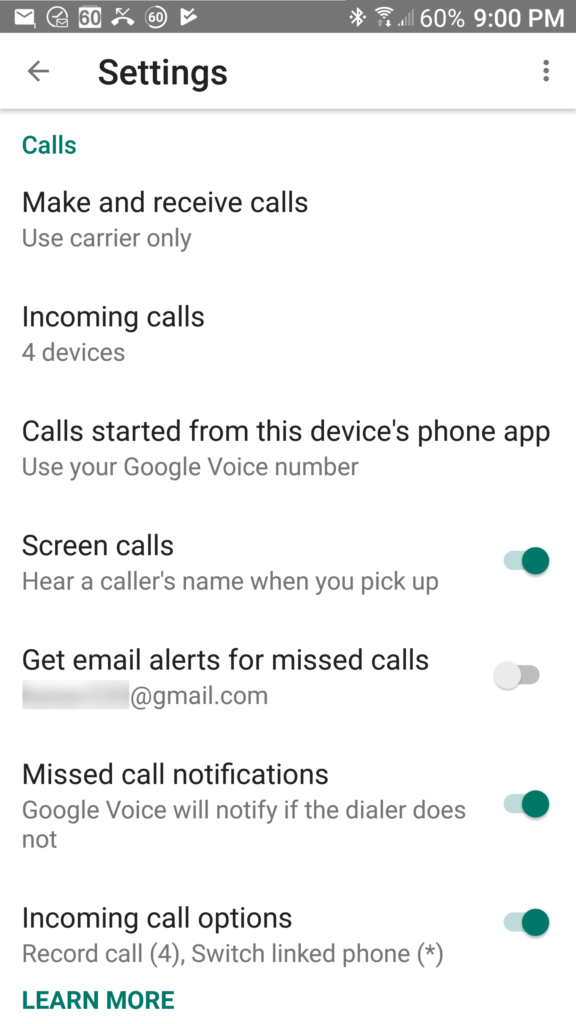 Google Voice ile telefon görüşmesi kaydetme
